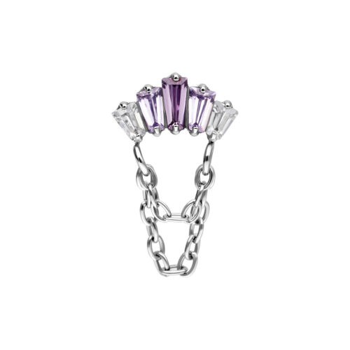 Inserto Push Fit con cristallo color lavanda e argento