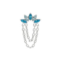 Accessorio Push Fit argento con cristalli lavanda e turchesi e catene