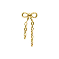 Ciondolo dorato con catena per Push Fit Ciondolo Push Fit dorato a forma di fiocco con due catene su sfondo bianco