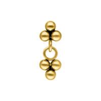 Ciondolo per piercing dorato con design a sfera, sfondo studio