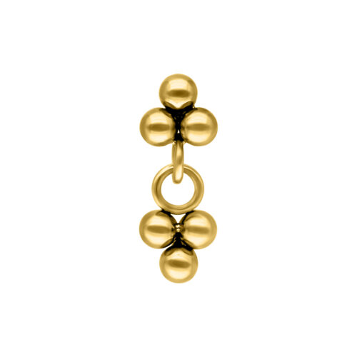 Ciondolo per piercing dorato con design a sfera, sfondo studio