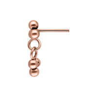 Attacco Push Fit Dangling Trinity in oro rosa su sfondo bianco