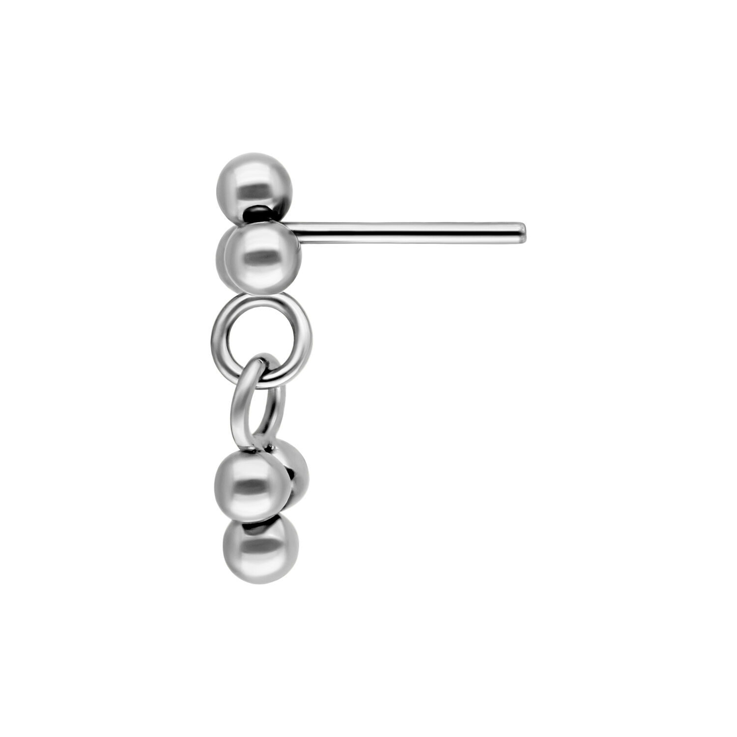 Accessorio Push Fit in argento con tre sfere su sfondo bianco