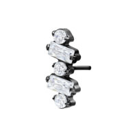 Inserto Push Fit nero con cristalli chiari su sfondo bianco