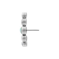 Inserto in titanio argento con opale per elica Inserto Push Fit in titanio argento con opale e cristallo chiaro, vista laterale