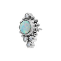 Accessorio Push Fit in argento con opale bianco e cristalli chiari