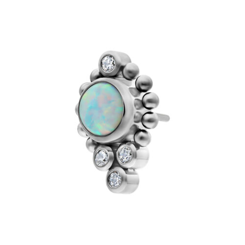 Accessorio Push Fit in argento con opale bianco e cristalli chiari