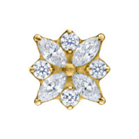 Push Fit Crystal Blossom Attacco in Oro Attacco Push Fit Crystal Blossom dorato con cristalli chiari su sfondo bianco