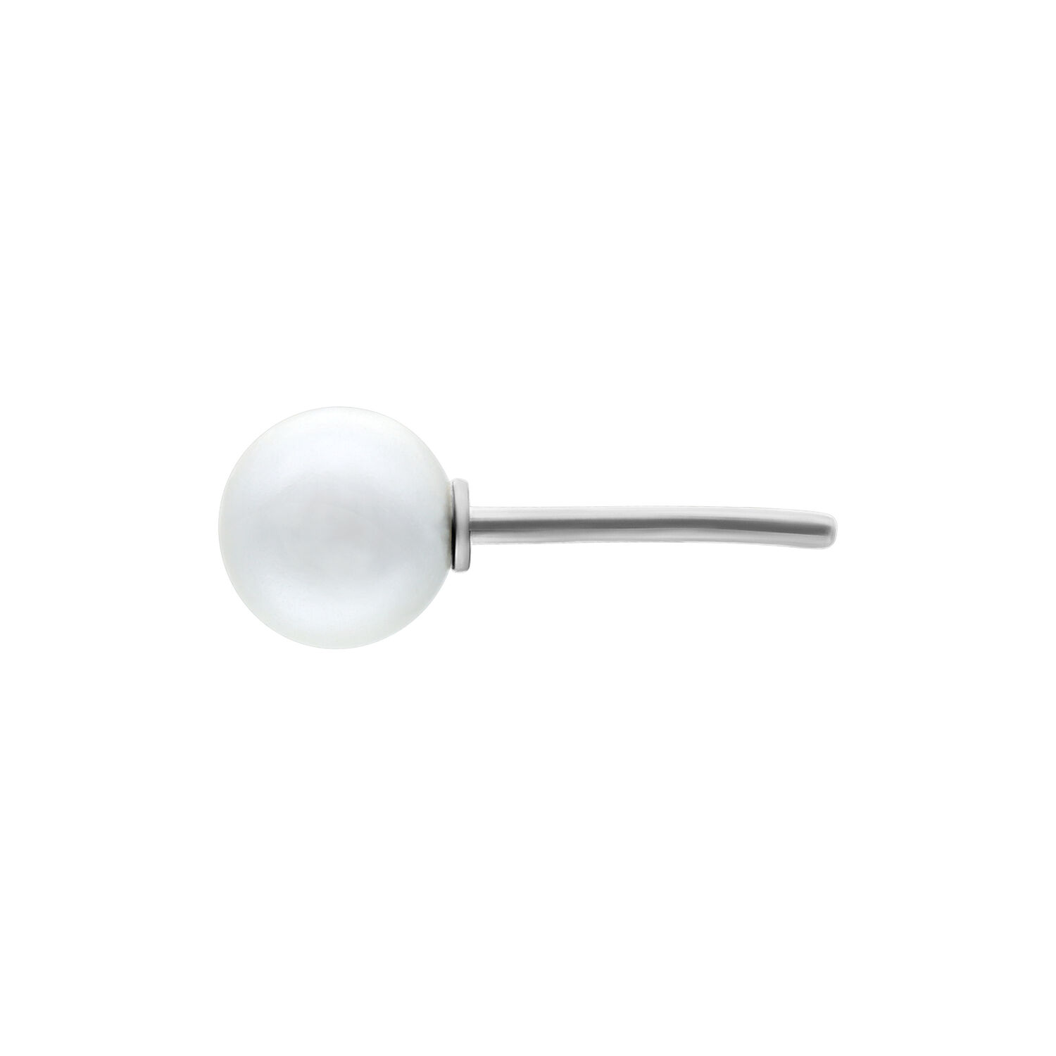 Attacco Push Fit Pearl in argento con sfera di cristallo chiara su sfondo bianco