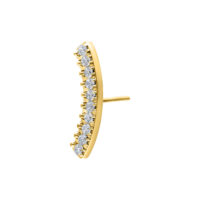 Inserto ad arco in cristallo Push Fit dorato Inserto in metallo dorato con cristalli chiari per piercing Push Fit