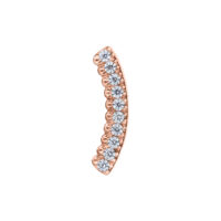 Attacco Push Fit oro rosa con cristalli su sfondo bianco