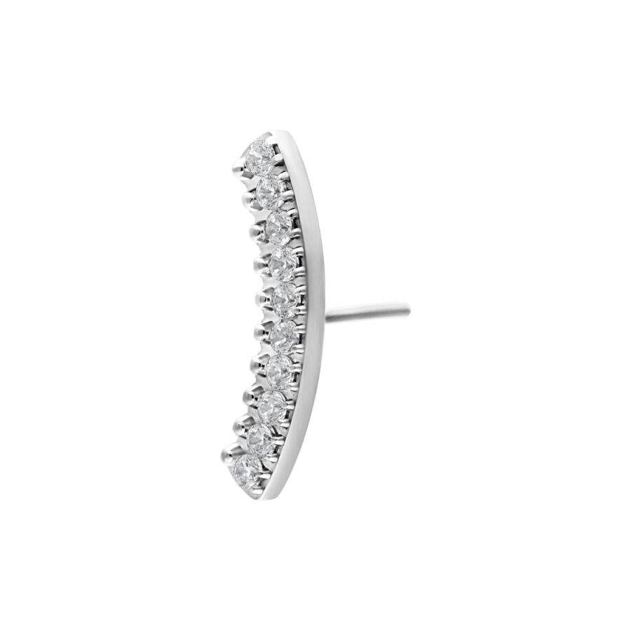 Inserto Crystal argento con cristalli chiari su sfondo bianco
