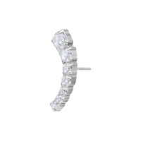 Inserto argento con cristalli chiari su sfondo bianco