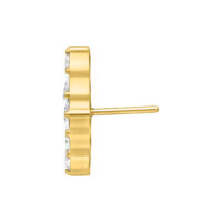 Inserto piercing V-Shape dorato con cristalli chiari su sfondo bianco