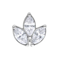 Accessorio Argento Push Fit con tre pietre cristalline