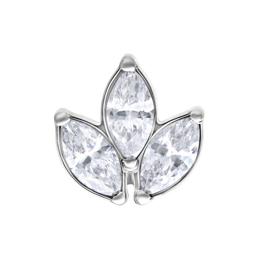 Accessorio Argento Push Fit con tre pietre cristalline