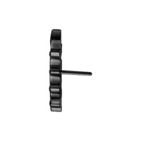 Inserto nero metallico Push Fit Leaf su sfondo bianco