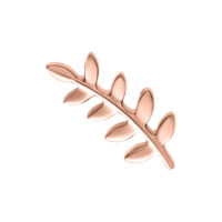 Inserto a foglia in rosé dorato in titanio su sfondo bianco