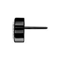 Inserto a pressione in titanio nero con cristallo chiaro su sfondo bianco