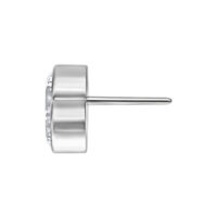 Inserto in metallo argentato con cristallo chiaro su sfondo bianco