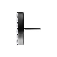 Inserto Push Fit metallico nero con sei cristalli chiari su sfondo bianco