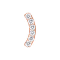 Rosé dorato Push Fit con sei cristalli chiari su sfondo bianco