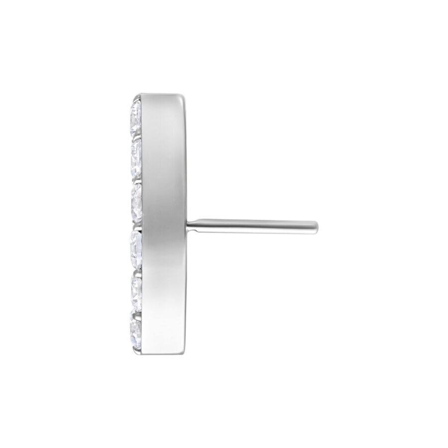 Accessorio Push Fit Argento 6 Crystal Bow con cristalli chiari, vista laterale