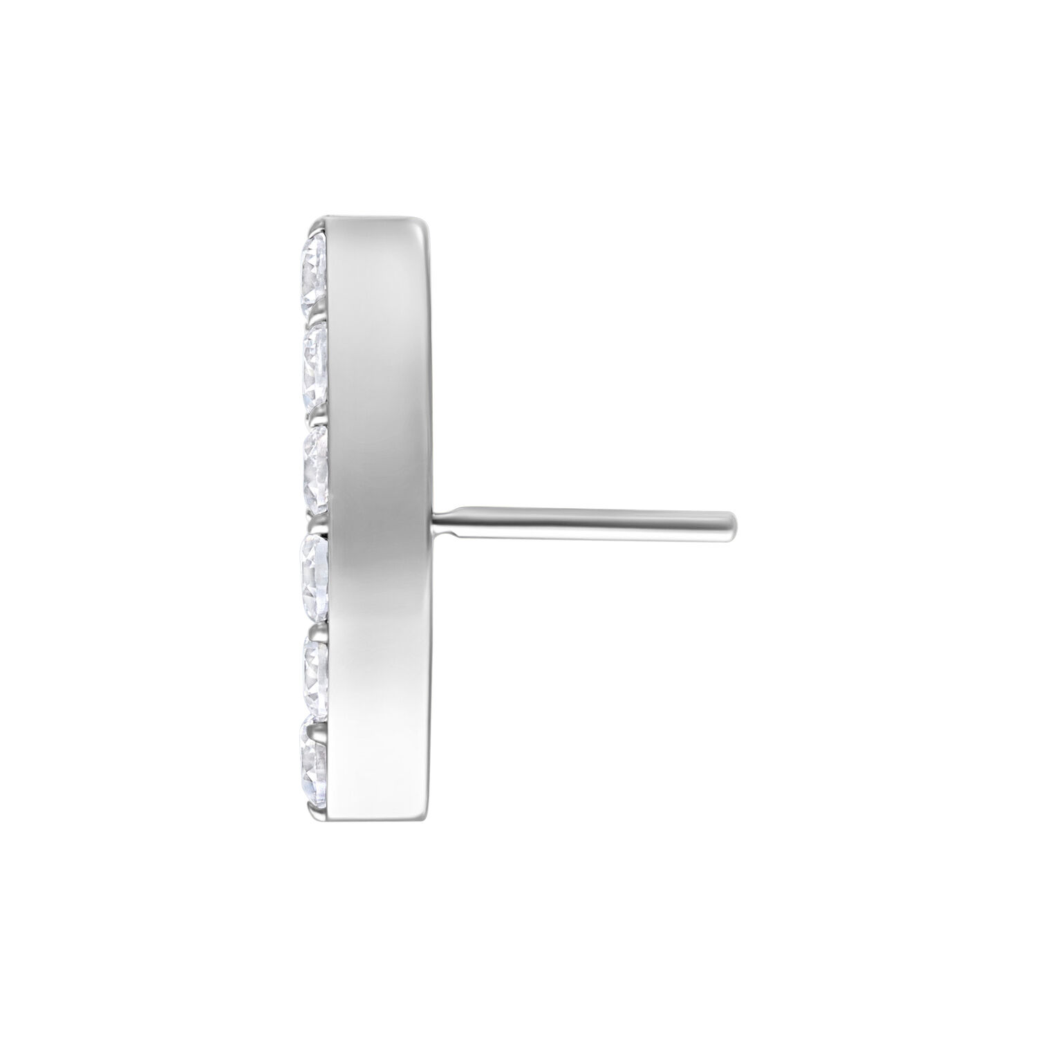 Accessorio Push Fit Argento 6 Crystal Bow con cristalli chiari, vista laterale