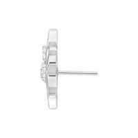 Accessorio Push Fit color argento a forma di ragno con cristallo chiaro su sfondo bianco