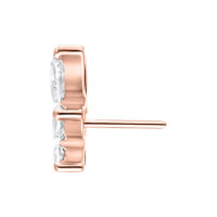 Attacco Push Fit in oro rosa con cristalli chiari su sfondo bianco