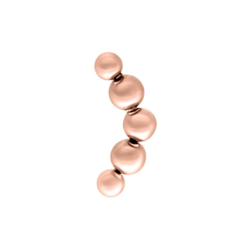 Sfera curva in oro rosa su sfondo bianco