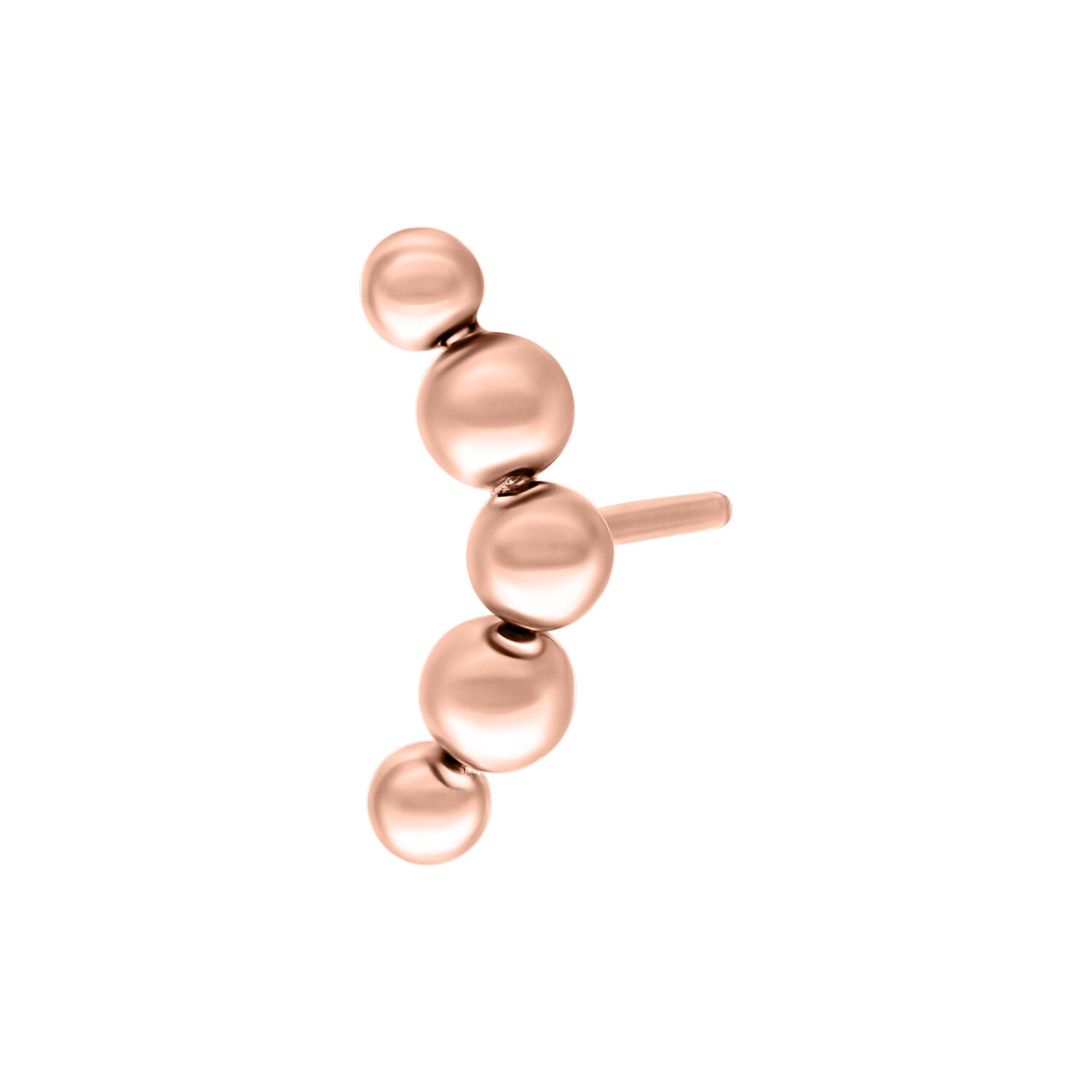 Attach Push Fit in oro rosa con quattro sfere curve su sfondo bianco