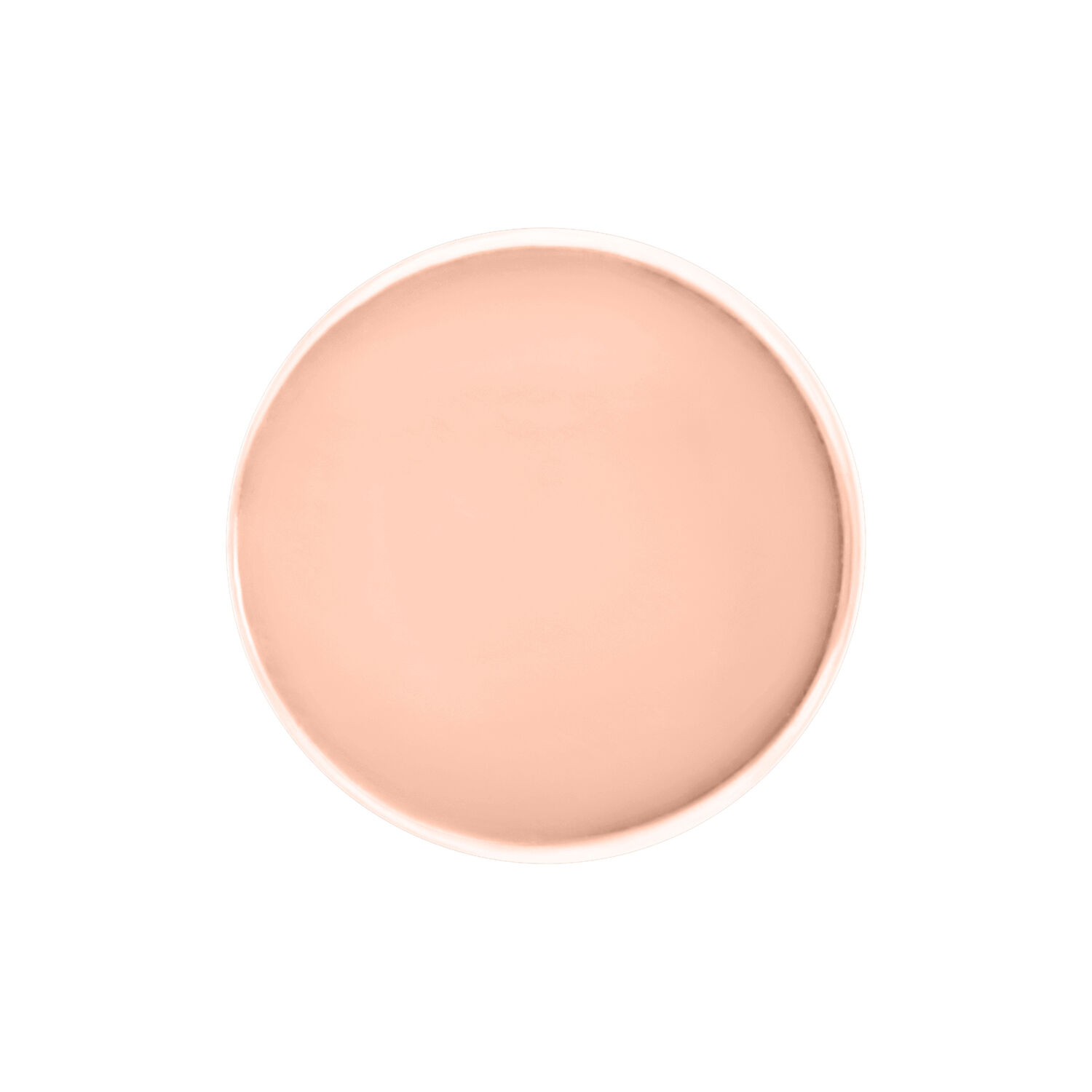 Disco rotondo in oro rosa su sfondo bianco