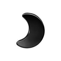 Accessorio Moon nero metallico in titanio su sfondo bianco