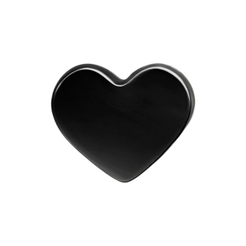 Cuore nero Push Fit in titanio su sfondo bianco