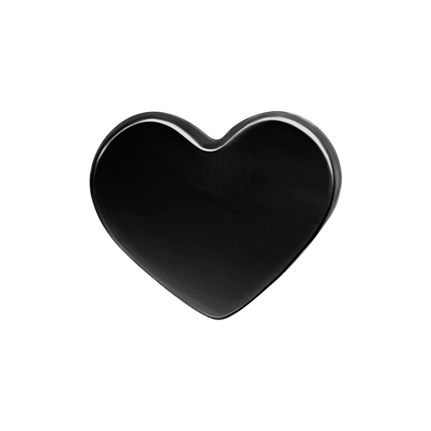 Cuore nero Push Fit in titanio su sfondo bianco