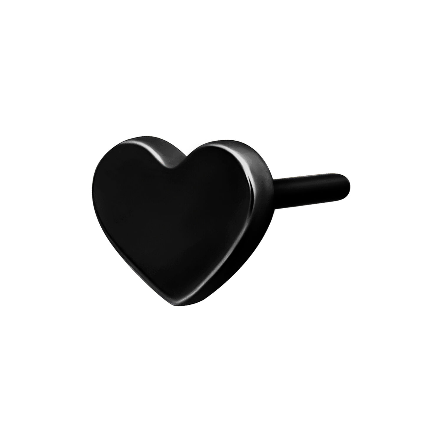 Punta Cuore Nero in titanio su sfondo bianco