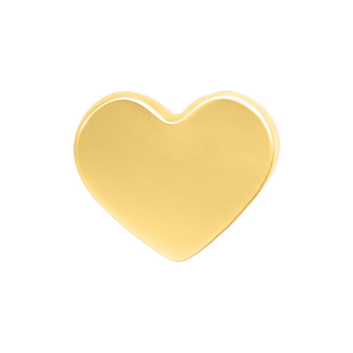 Punta a forma di cuore dorata su sfondo bianco