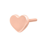 Cuore in oro rosa in titanio per piercing Push Fit su sfondo bianco