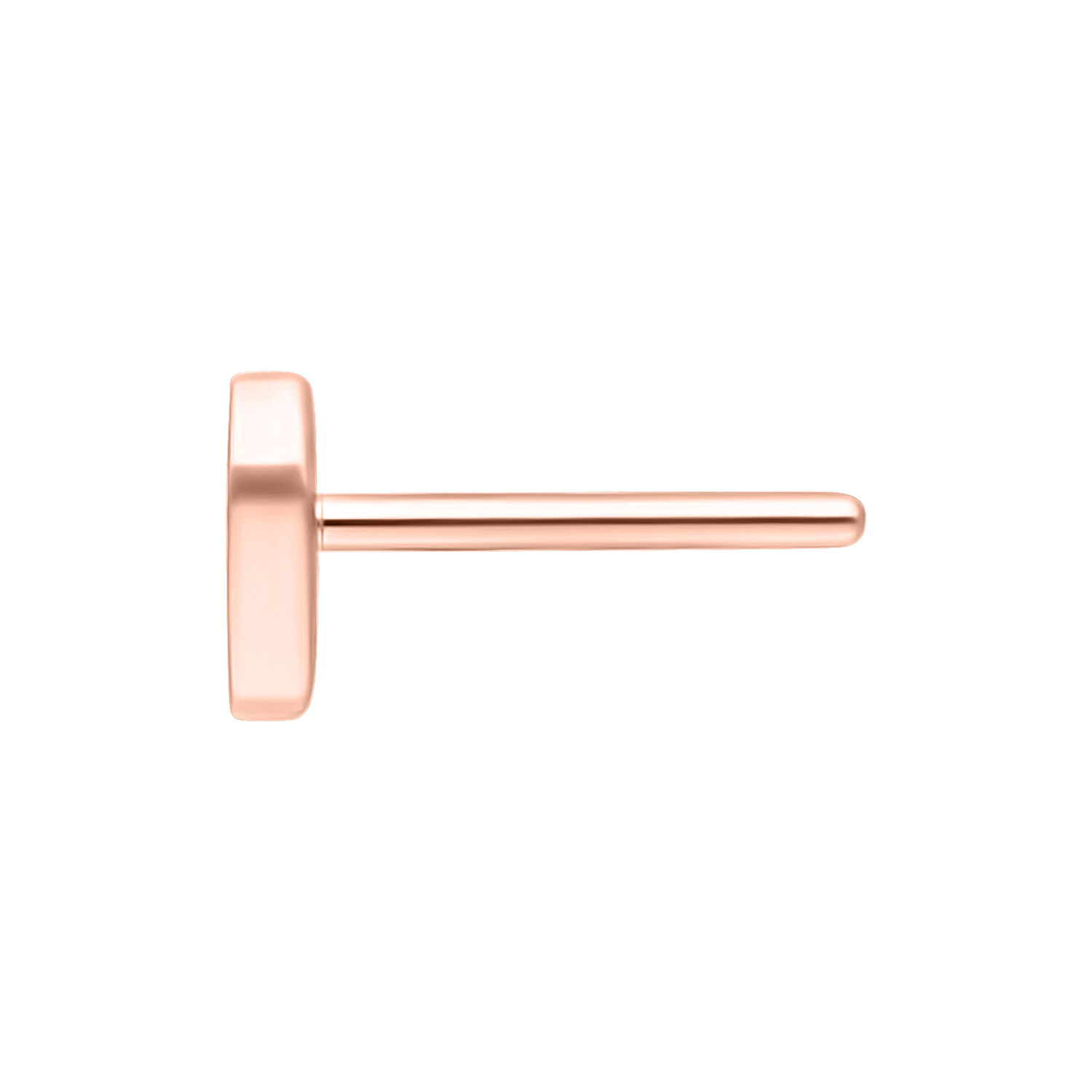 Inserto a forma di cuore in oro rosa per piercing Push Fit su sfondo bianco