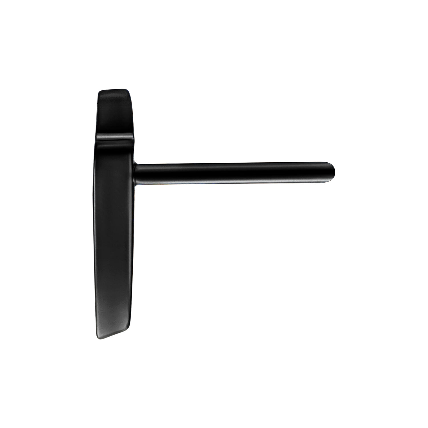 Accessorio in metallo nero con filettatura Push Fit su sfondo bianco