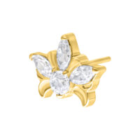 Accessorio Push Fit Tiara dorato con cristalli chiari su sfondo bianco