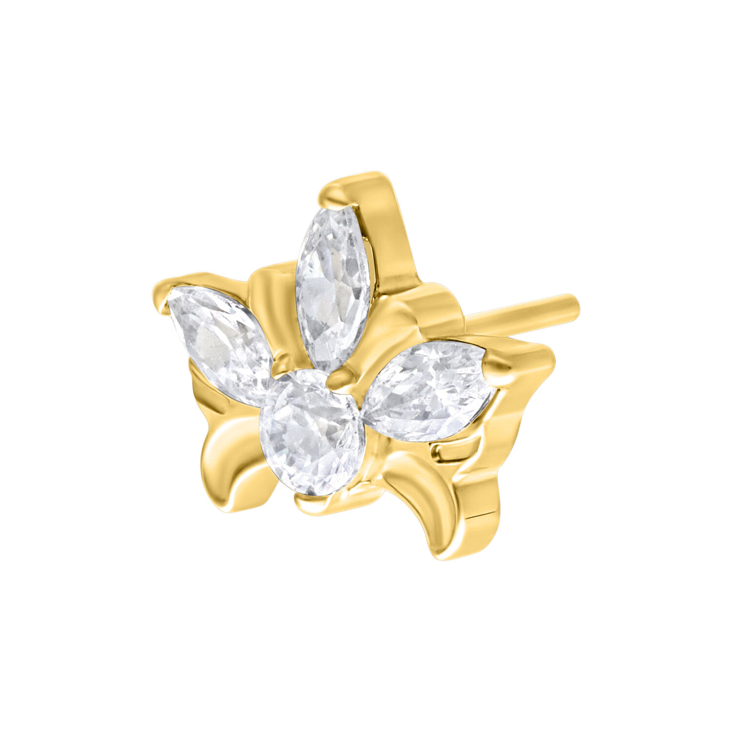 Accessorio Push Fit Tiara dorato con cristalli chiari su sfondo bianco