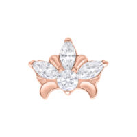 Push Fit Tiara in oro rosa con cristalli chiari su sfondo bianco