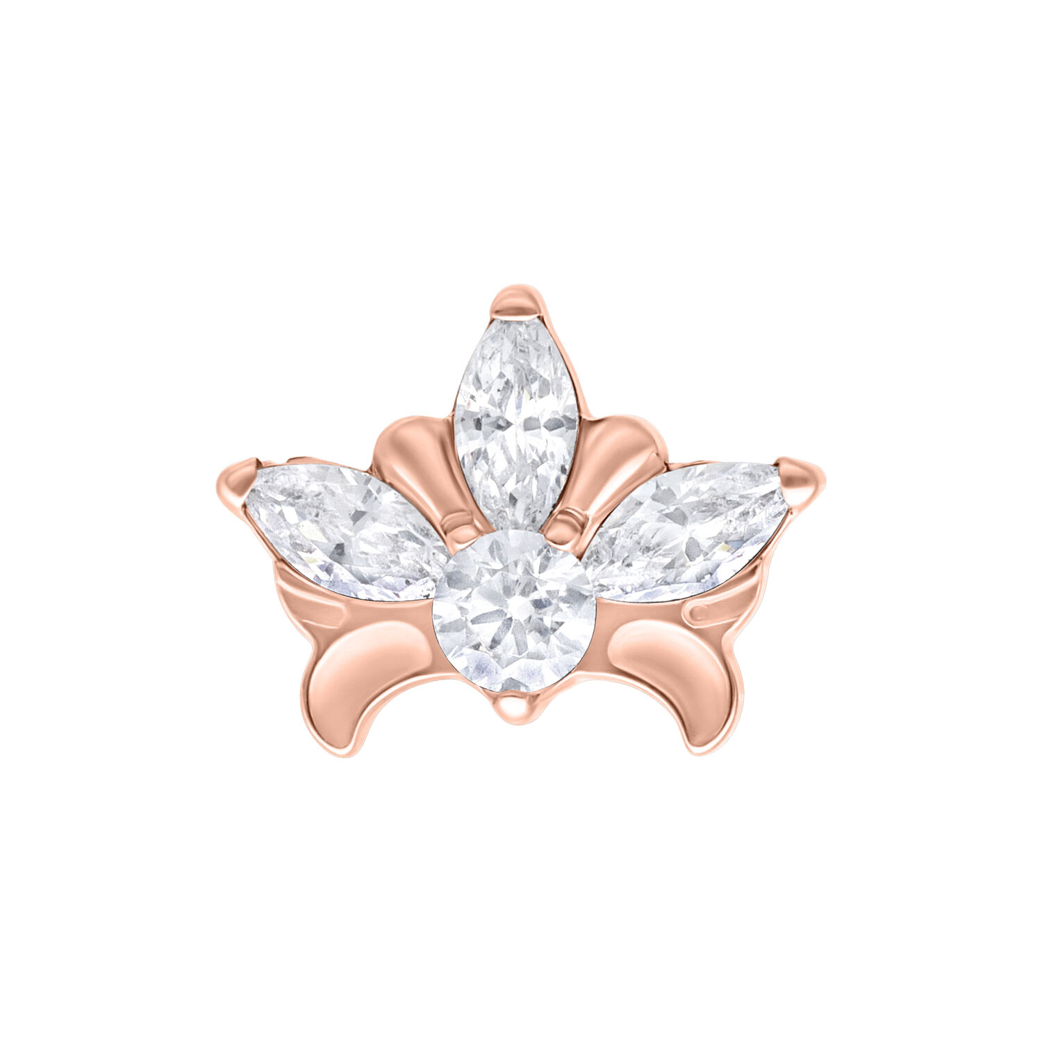 Push Fit Tiara in oro rosa con cristalli chiari su sfondo bianco