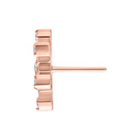 Attacco Push Fit in oro rosa con cristalli su sfondo bianco