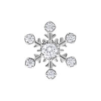 Inserto a fiocco di neve in metallo argentato con cristalli