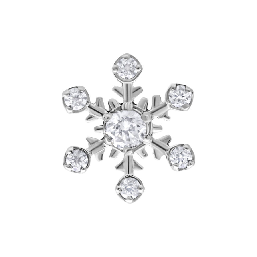 Inserto a fiocco di neve in metallo argentato con cristalli