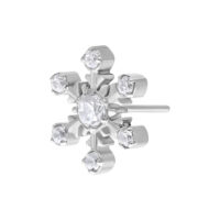 Fiore Push Fit Argento in forma di fiocco di neve con cristalli chiari