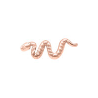 Attacco Push Fit a forma di serpente in titanio oro rosa su sfondo bianco